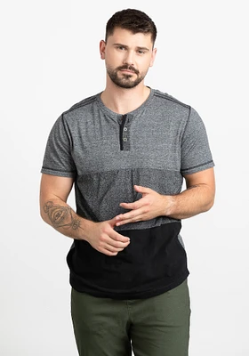 Men's Colour Block Henley Tee