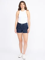 Women's High Rise Utility Cargo Denim Shortie