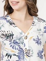 Women's Tropical Button Front Top