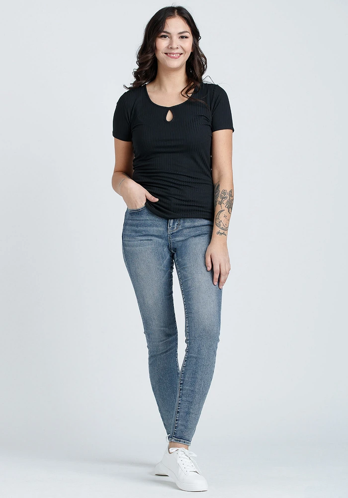 Women's Ribbed Keyhole Tee