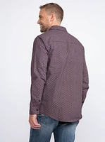 Men's Burgundy Print Shirt