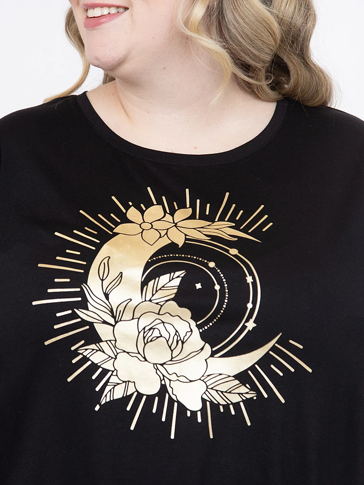 Women's Foil Moon Crew Neck Tee