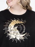 Women's Foil Moon Crew Neck Tee