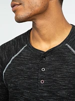 Men's Heathered Henley Tee