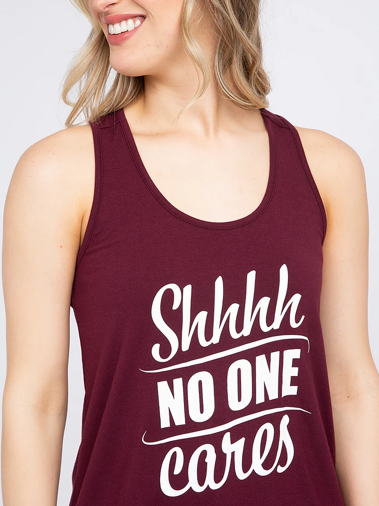 Women's No One Cares Racerback Tank