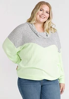 Women's Colour Block Cowl Neck Top