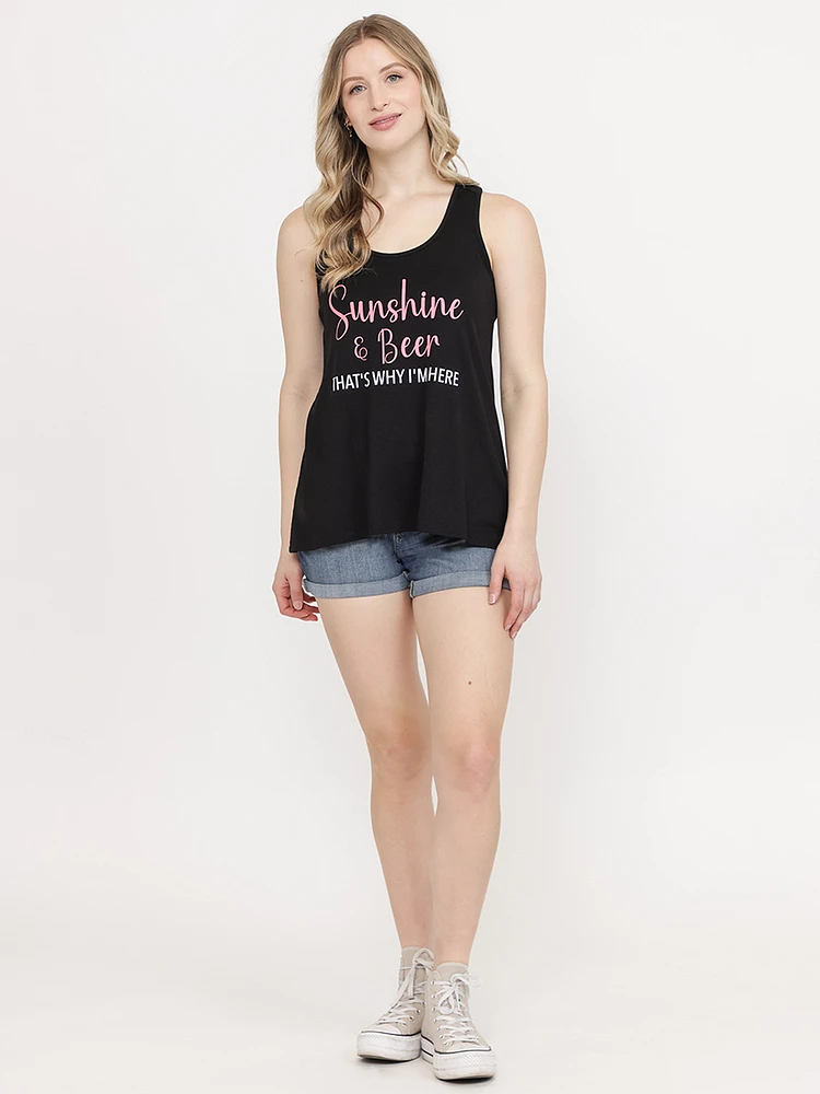 Women's Sunshine & Beer Racerback Tank