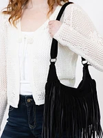Women's Faux Suede Tassle Bag