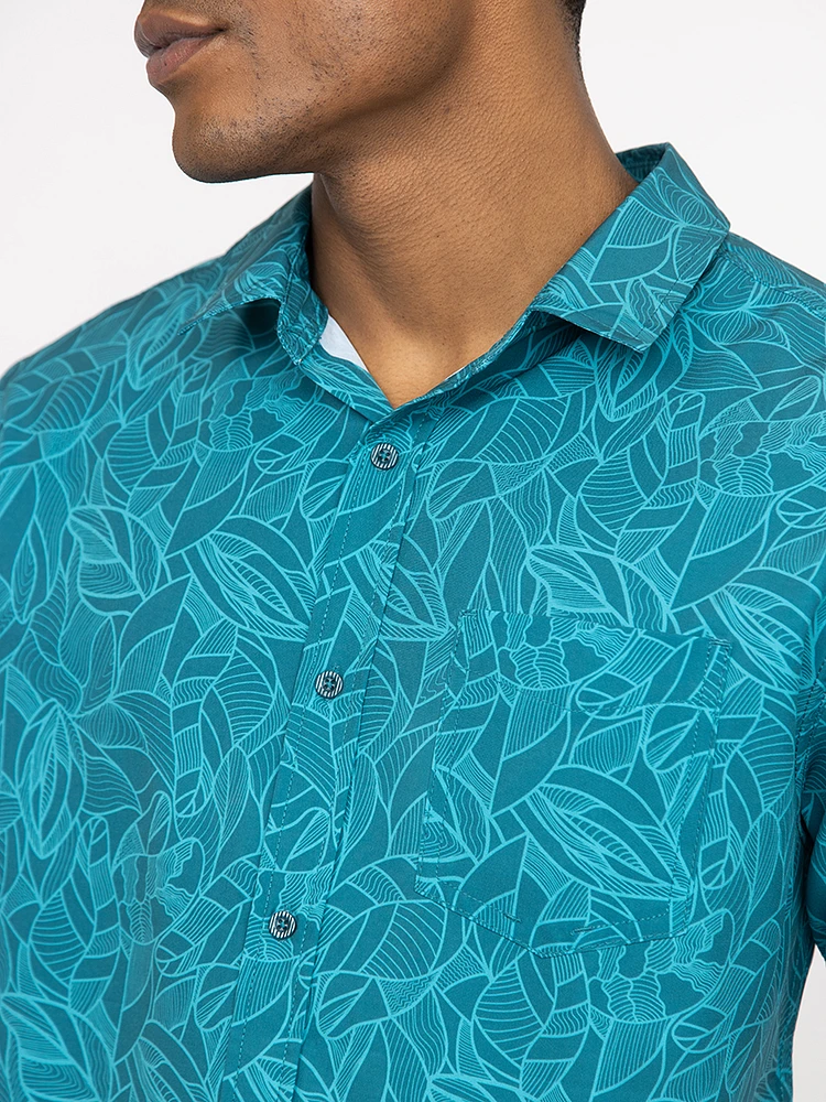 Men's Tonal Leaf Print Shirt