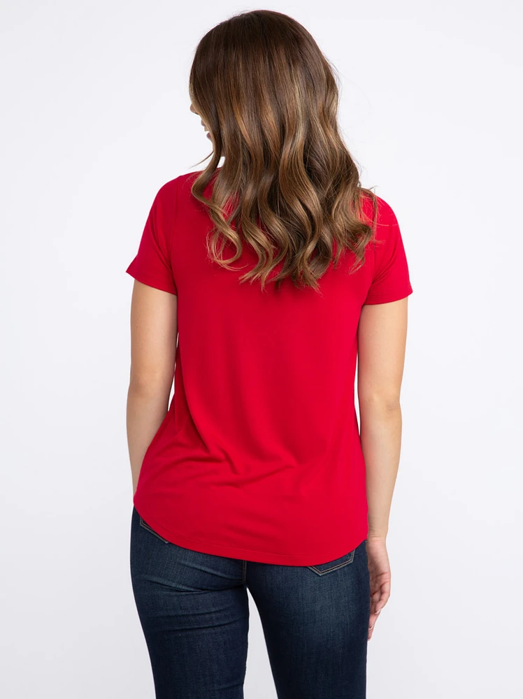 Women's Glitter Cheer Scoop Neck Tee