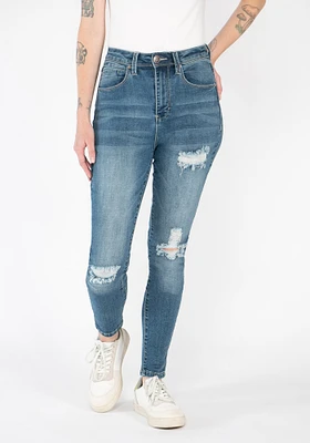 Women's High Rise Rip & Tear Skinny Jean