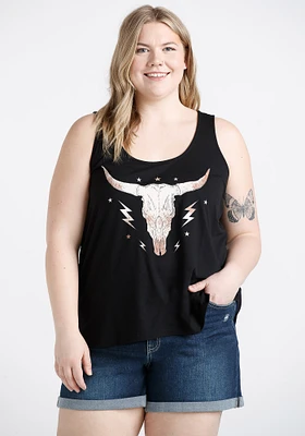 Women's Cow Skull Ladderback Tank