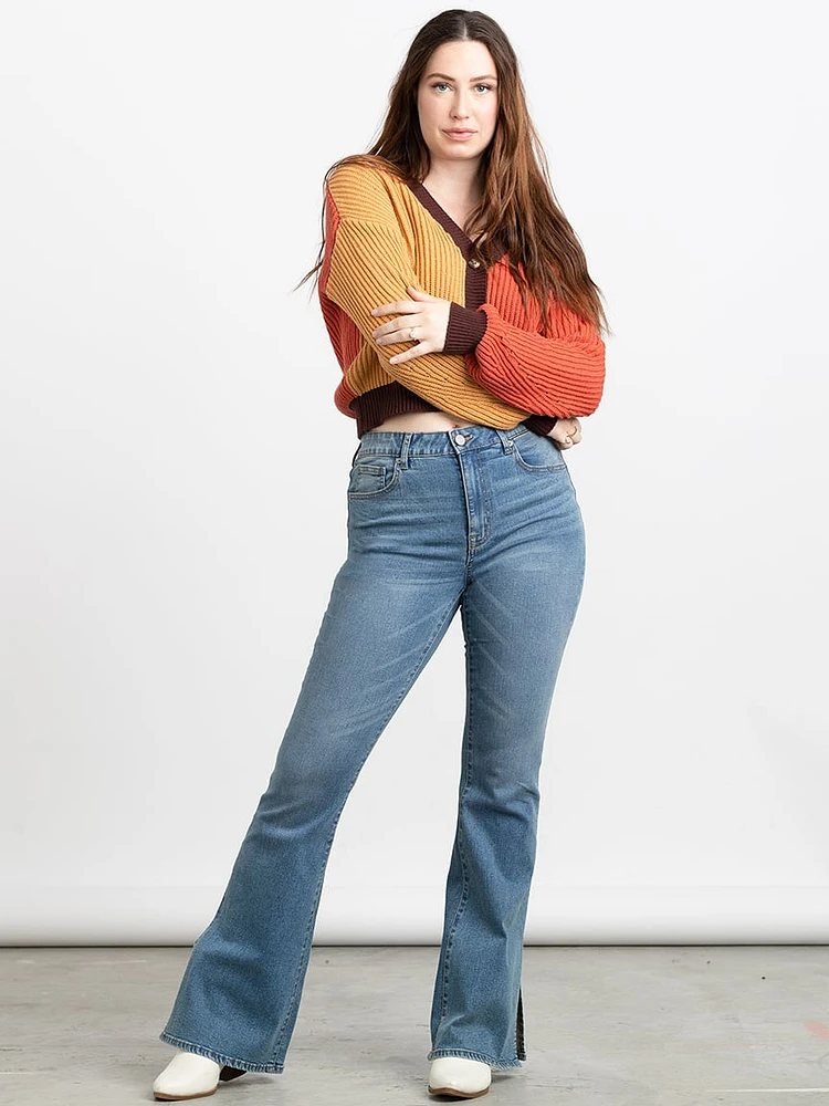 Women's Cropped Button Cardigan