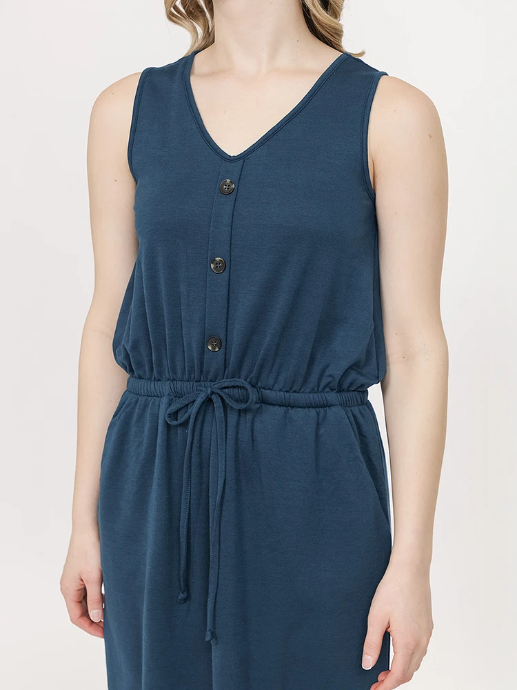 Women's Button Front Midi Dress