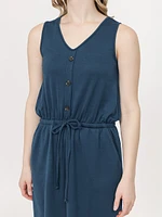 Women's Button Front Midi Dress