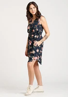 Women's Floral Half Button Dress