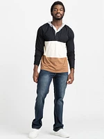 Men's Henley Hooded Shirt