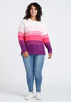 Women's Ombre Crew Neck Sweater