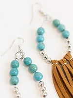 Women's Bead & Fringe Earrings