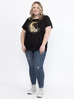 Women's Foil Moon Crew Neck Tee