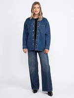 Women's Medium Wash Oversized Denim Sha