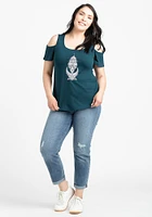 Women's Mandala Cold Shoulder Tee