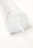 24 oz Diamond Cut Clear Tumbler