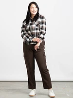 Women's Crop Plaid Shirt