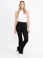 Women's  Black Pull-on Ponte Boot Cut Pant