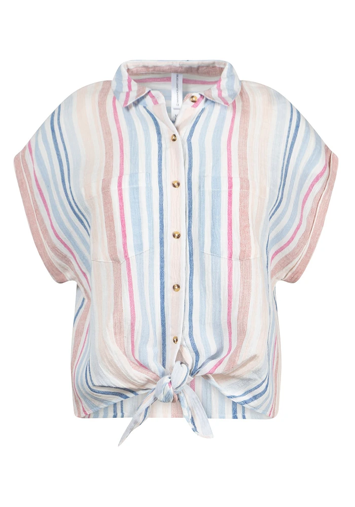 Women's Striped Tie-Front Shirt