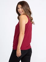 Women's Shimmer Twist Hem Tank