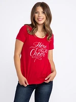 Women's Glitter Cheer Scoop Neck Tee