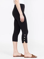 Women's Side Button Capri Legging