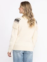 Women's Geometric Fringe Sweater