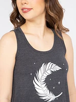 Women's Feather Scoop Neck  Tank