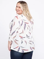 Women's Feather Side Button Tunic