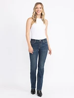 Women's Medium Dark Wash Embellished Straight Jeans