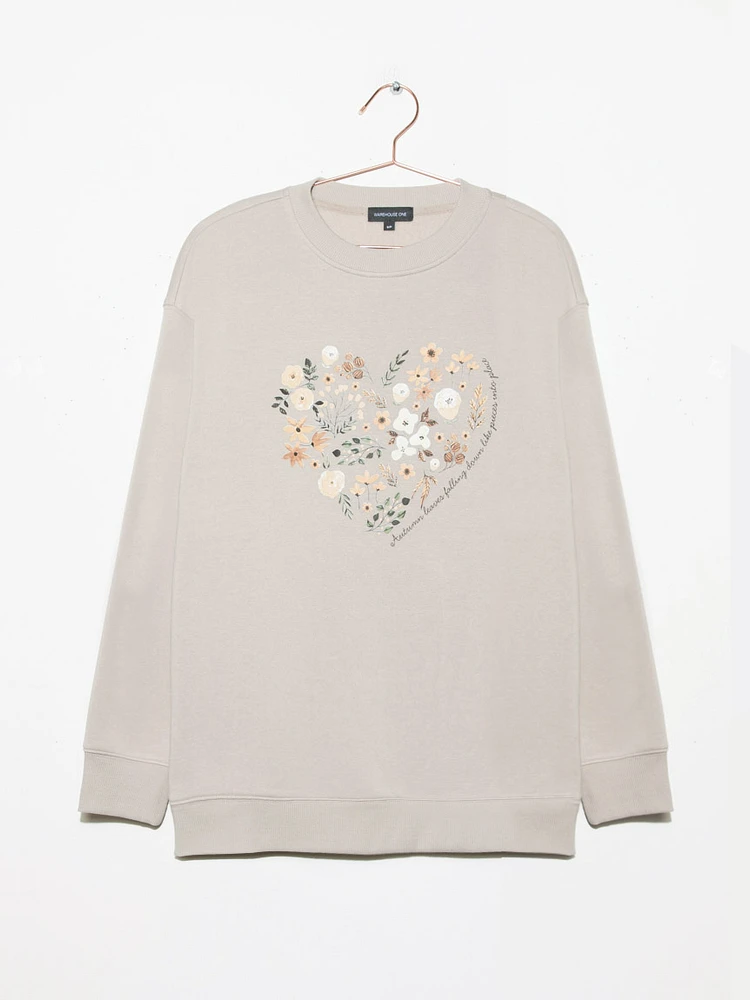 Women's Autumn Heart Sweat Shirt