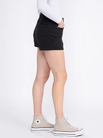 Women's High Rise Black Denim Shortie