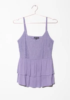 Women's Lace Overlay Cha Tank