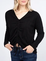 Women's Ruched Front Rib Top