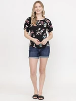 Women's Tropical Peasant Top