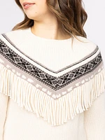 Women's Geometric Fringe Sweater