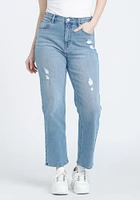 Women's High Rise Destroyed Straight Crop