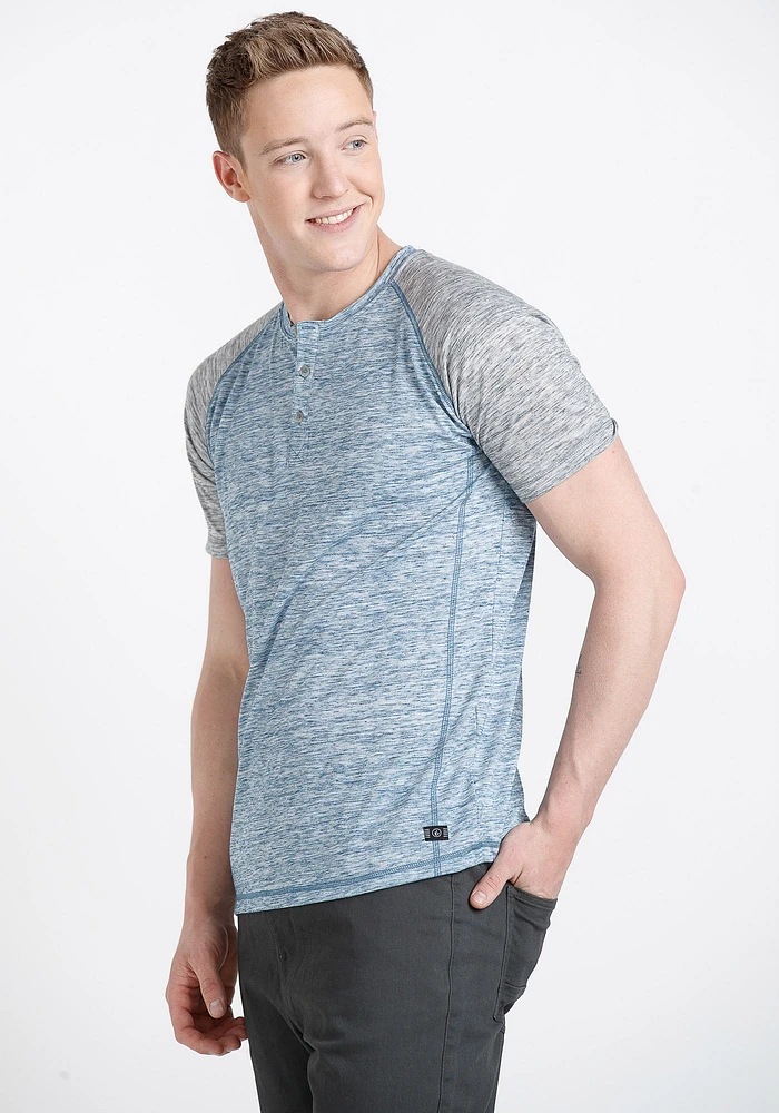 Men's Raglan Henley Tee