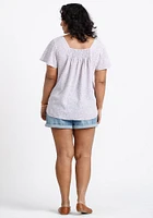 Women's Ditsy Flutter Sleeve Top