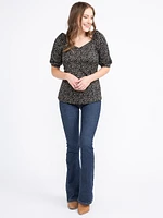 Women's Puff Sleeve Peasant Top