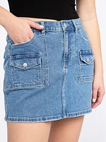 Women's Cargo Denim Skirt