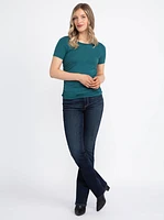 Women's Crew Neck Side Ruched Tee