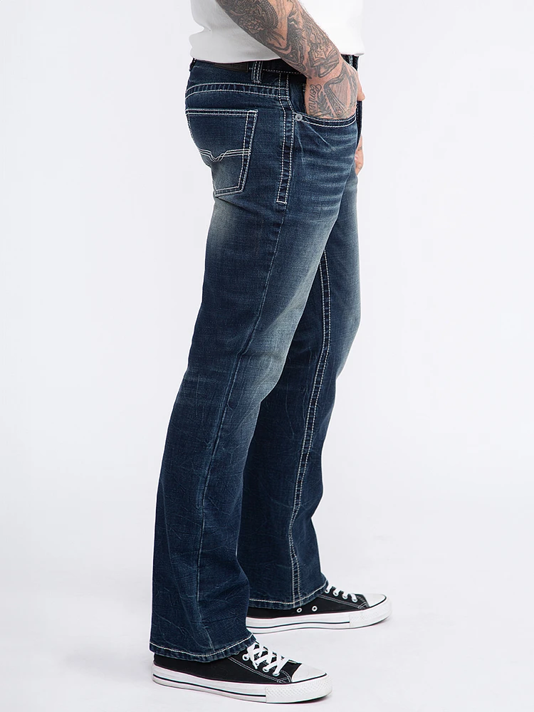 Men's Indigo Wash Classic Bootcut Jeans